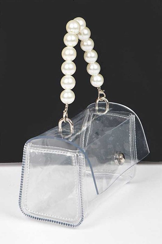 Pearl Handle Convertible Stadium Transparent Bag - Evening