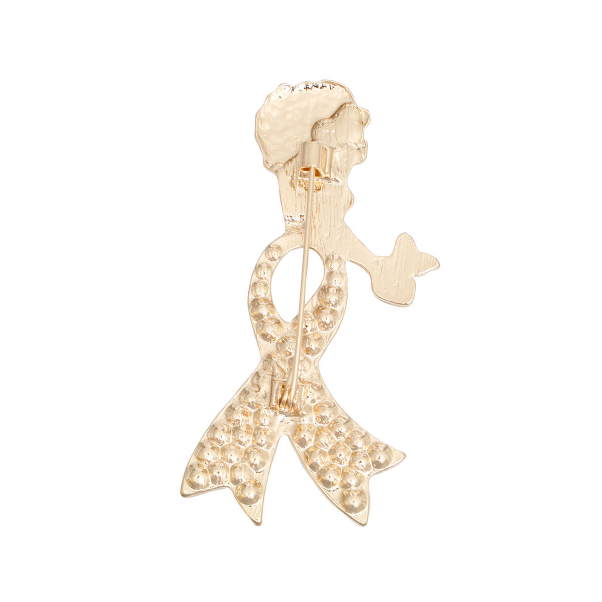 Breast Cancer Awareness Accessproes Legs Pin Brooch Gold Pink Woman