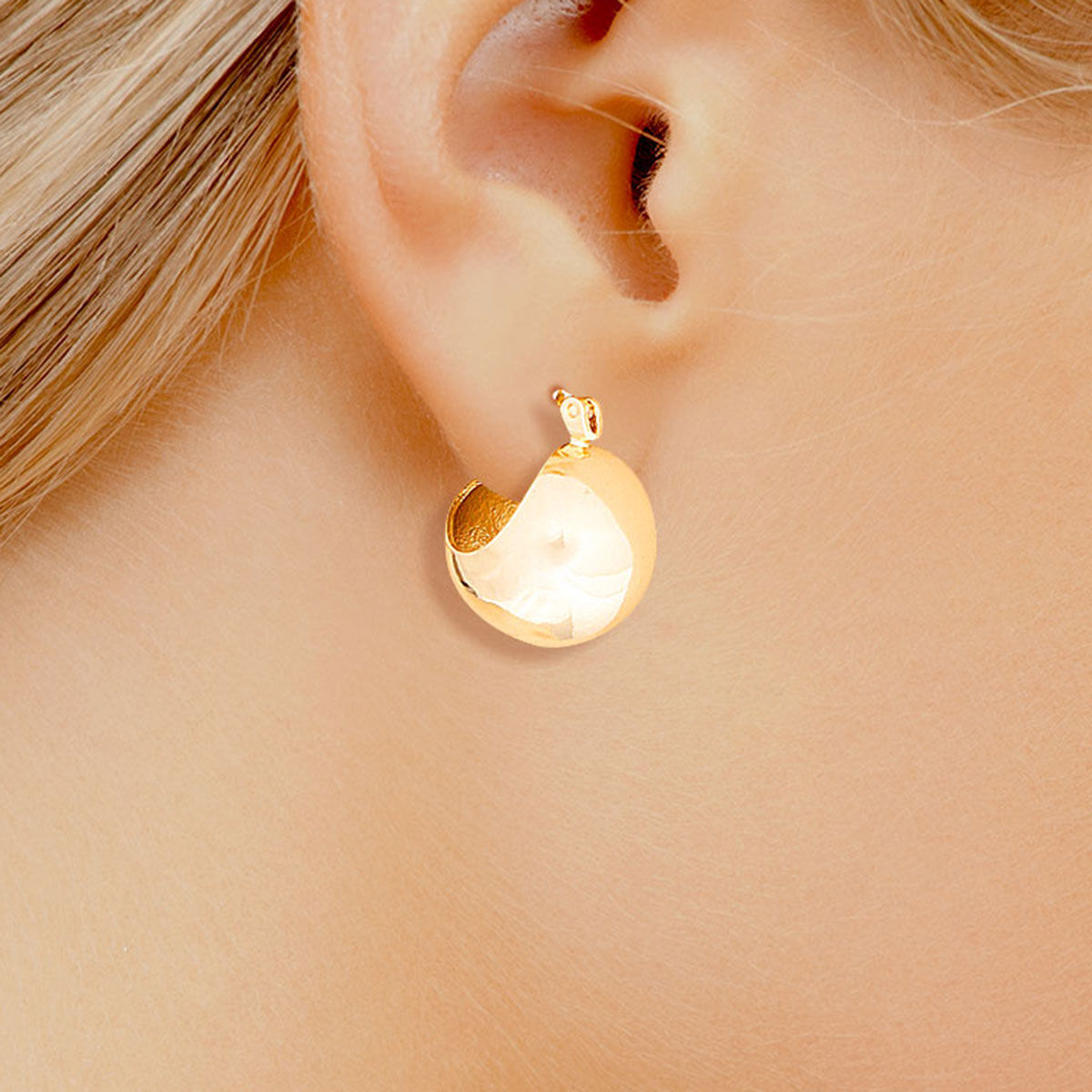 Hoop 14K Gold Dipped Small Ball Earrings for Women