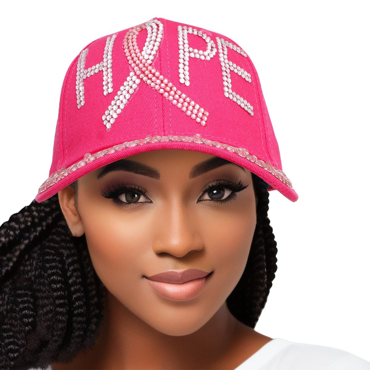 Hat Fuchsia Breast Cancer Ribbon HOPE Baseball Cap