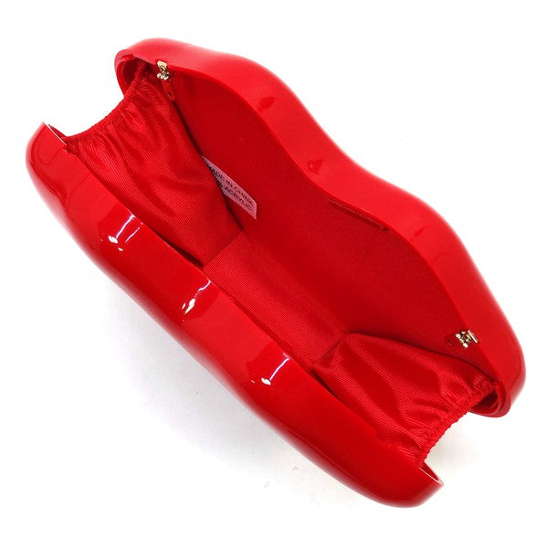 Different Acrylic Hard Case Lips Clutch Crossbody Bag