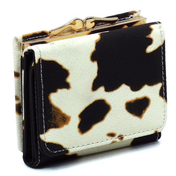 Saffiano Kiss Lock Tri-fold Wallet