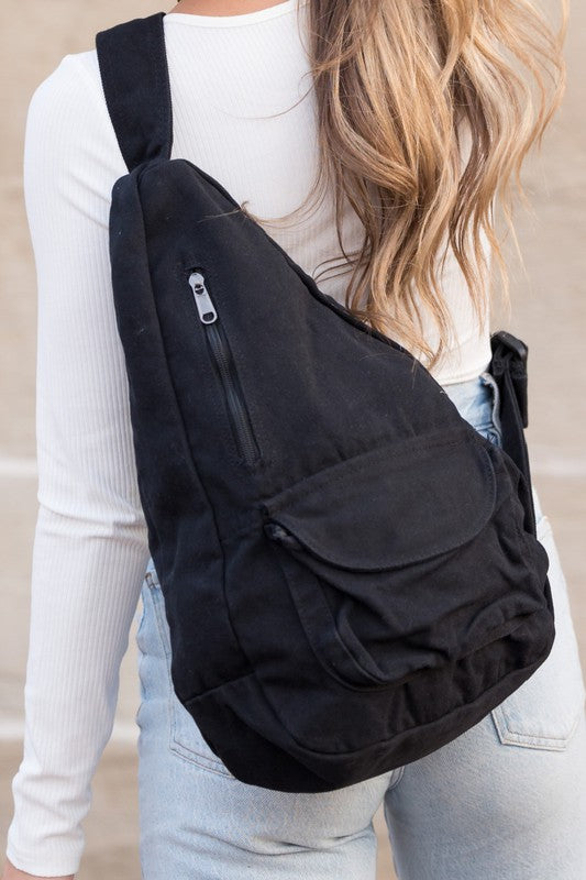 Oversized Canvas Hobo Sling Bag