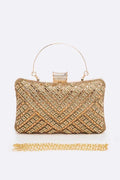 Crystal Iconic Bridal Party Box Gold Evening Clutch