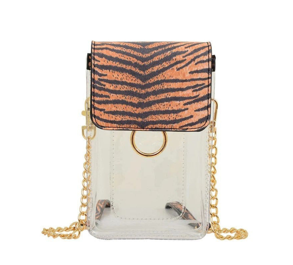 Tiger Trish Transparent Clear  Stadium Cell Phone Holder/Crossbody