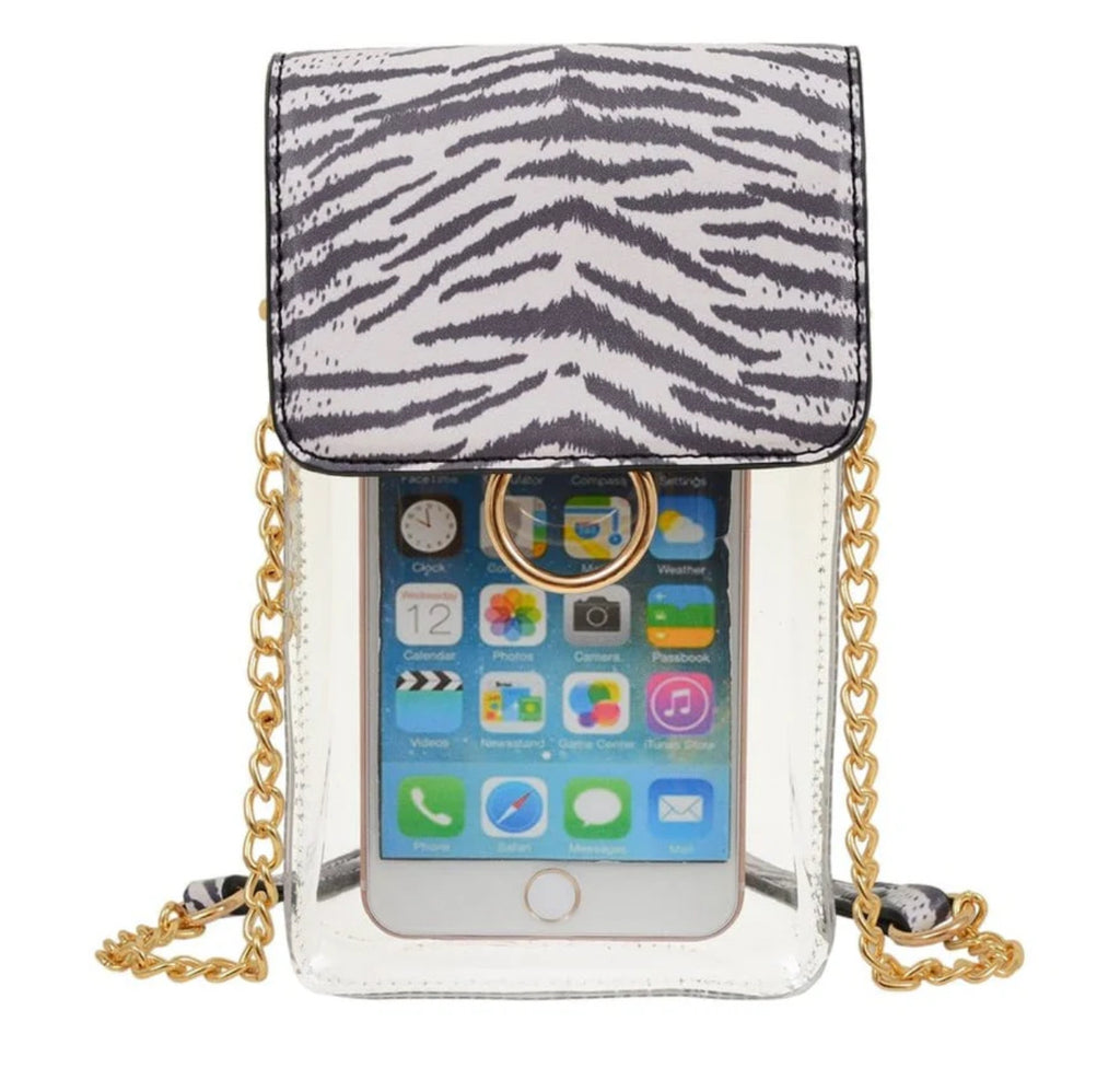 Trish Transparent Clear  Stadium Cell Phone Holder/Crossbody