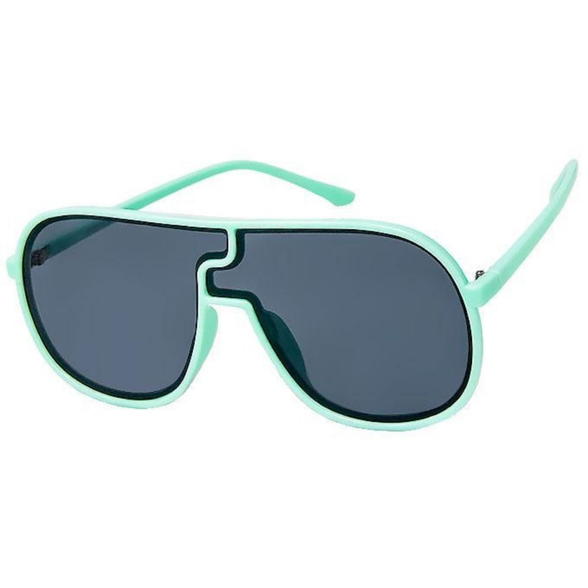 Mint green retro novelty puzzle piece aviators front view
