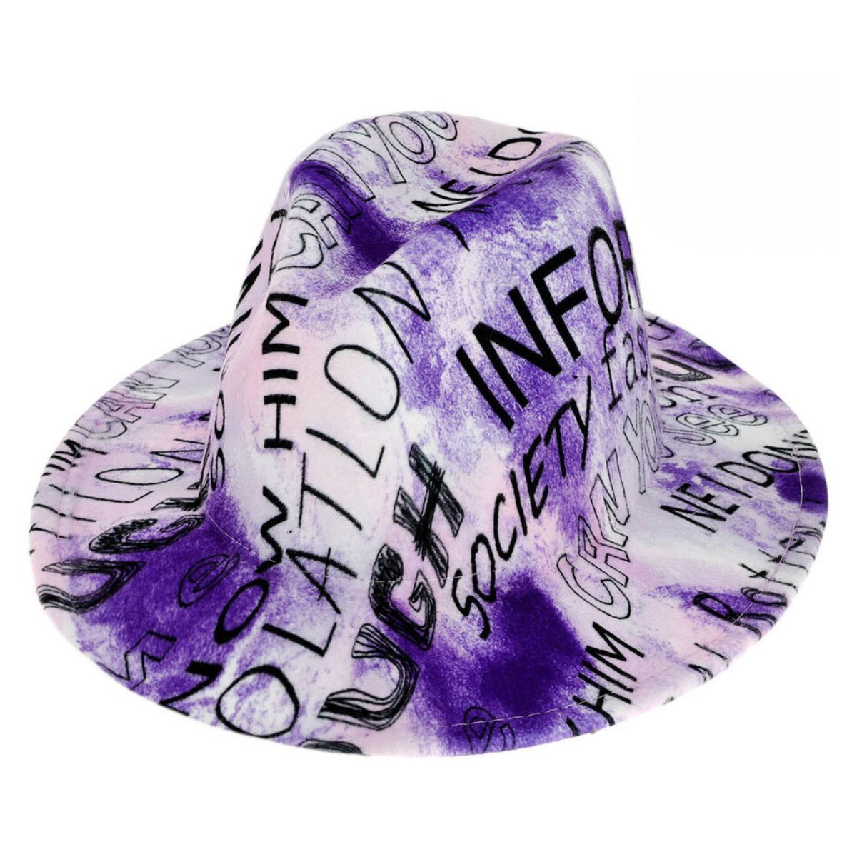 Fedora Purple and White Graffiti Tie Dye Hat