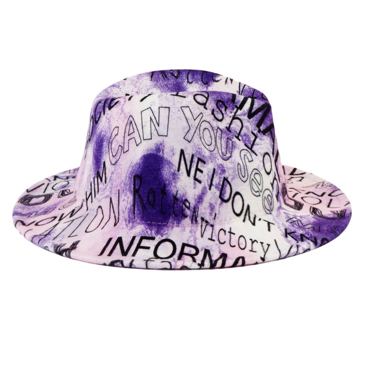 Fedora Purple and White Graffiti Tie Dye Hat