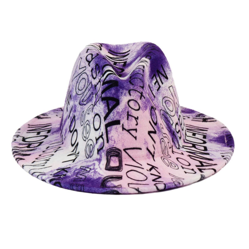 Fedora Purple and White Graffiti Tie Dye Hat