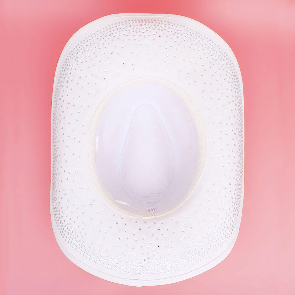 Cowboy Hat White Rhinestone Cowgirl Fashion Hat