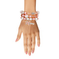 Light pink breast cancer HOPE 3-piece stretch bracelet set women