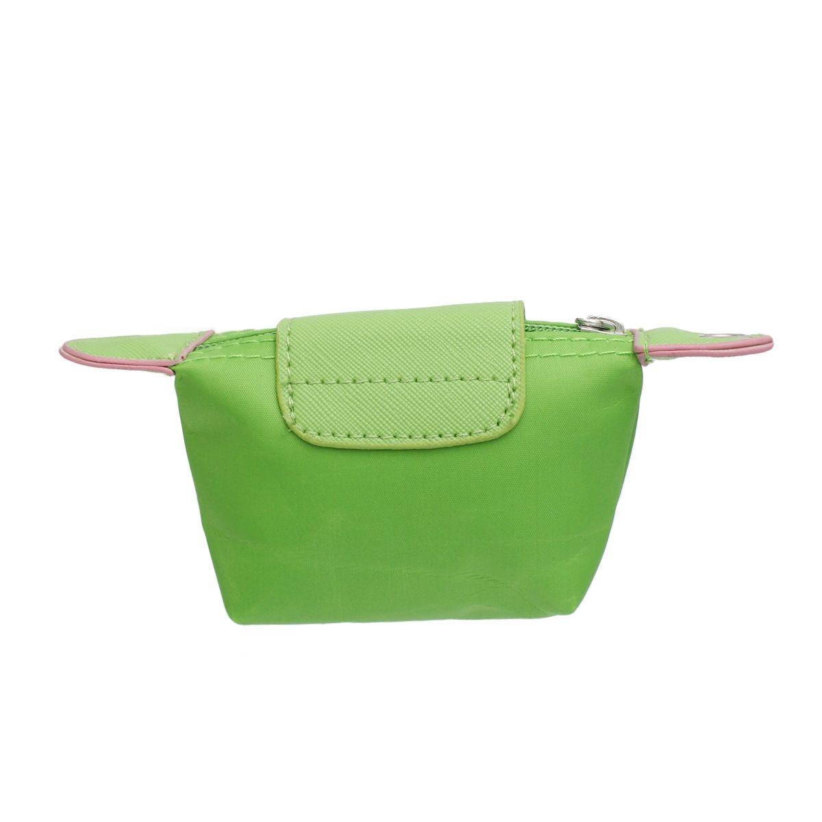 Green nylon wristlet strap mini pouch compact coin purse fashion accessory women