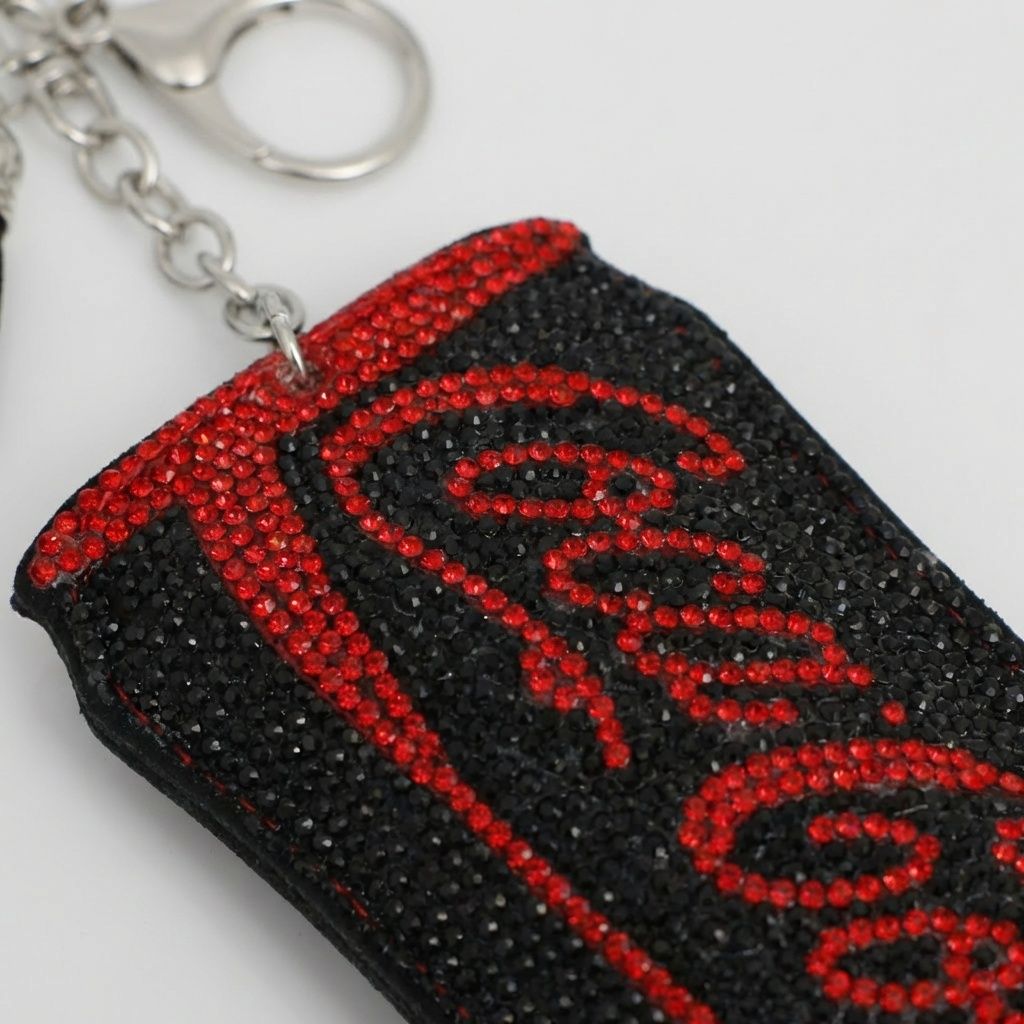 Keychain Black Coke Zero Sparkle Purse Charm