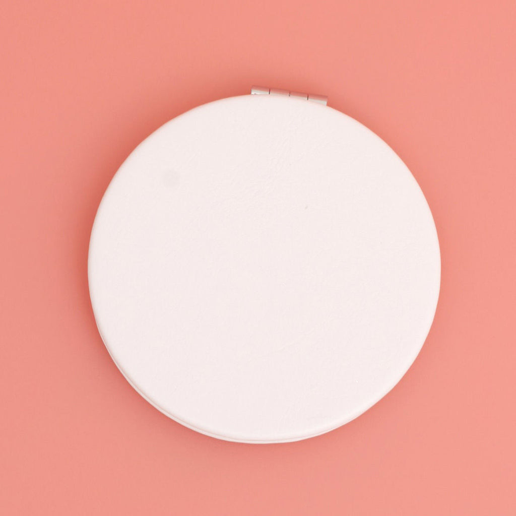 Breast cancer hope bling compact mirror open showing dual mirrors