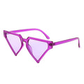 Purple triangle pointed sunglasses women modern oversized geometric statement