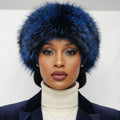 Cubanka Hat Luxe Faux Fur Blue Kubanka Winter Cap Women