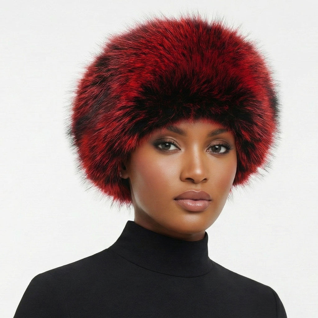 Hat Luxe Faux Fur Red Kubanka Winter Cap Women cubanka hat