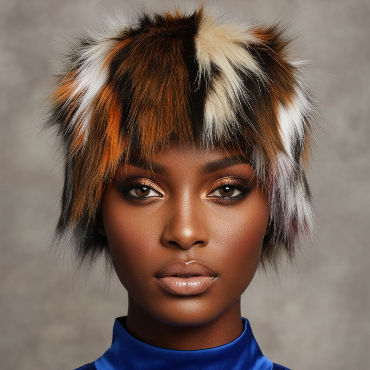 Hat Luxe Faux Fur Multi Color Kubanka Winter Cap