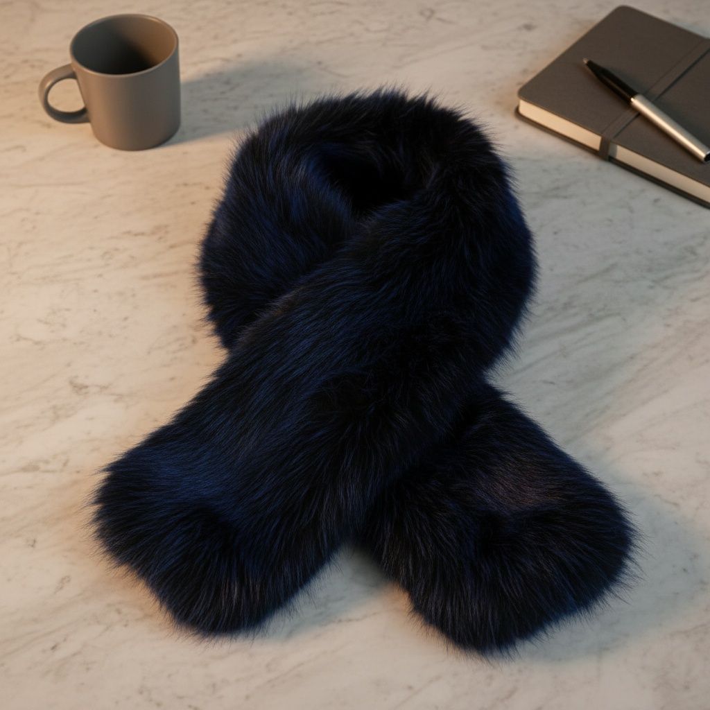 Scarf Luxe Faux Fur Blue Collar Winter Stole