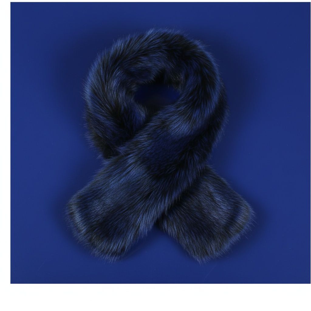 Scarf Luxe Faux Fur Blue Collar Winter Stole