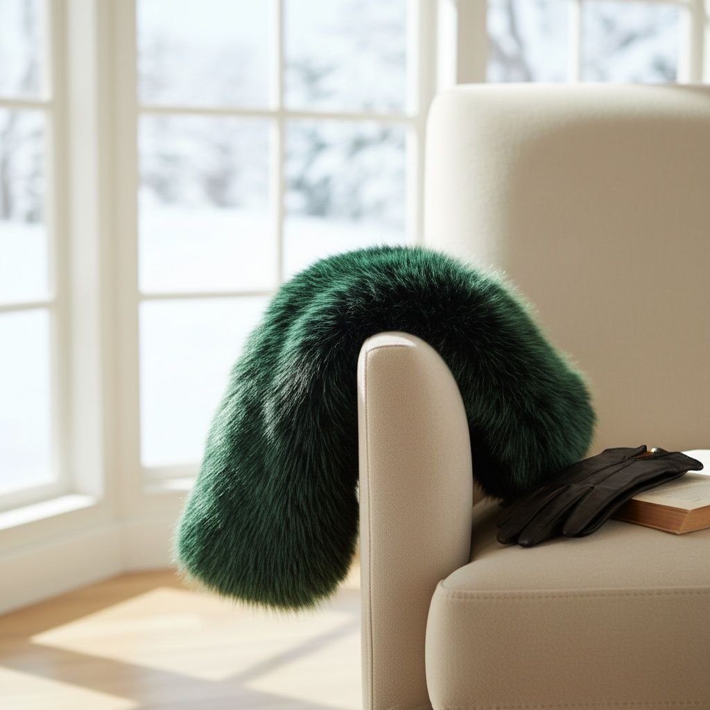 Scarf Luxe Faux Fur Green Collar Winter Stole