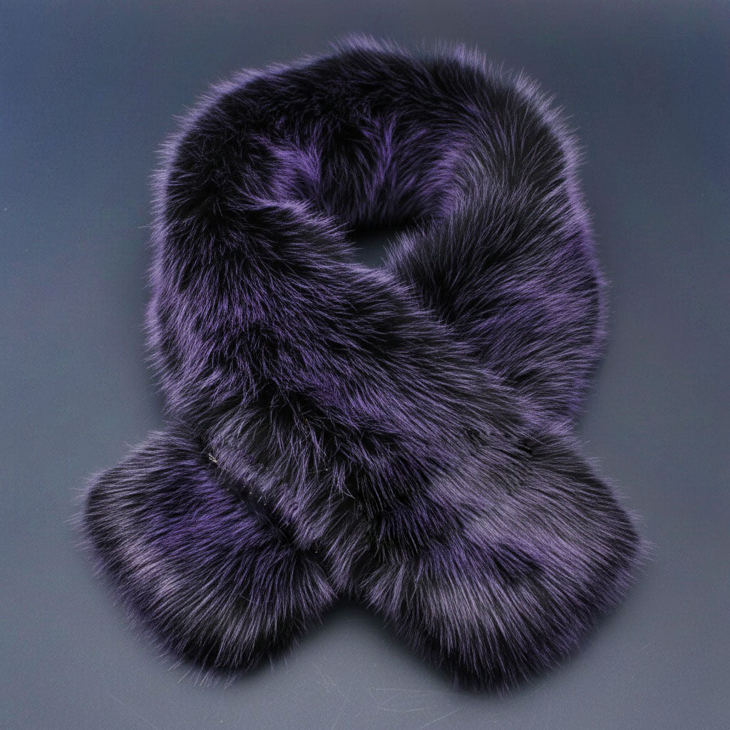 Scarf Luxe Faux Fur Purple Collar Winter Stole
