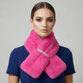 Scarf Luxe Faux Fur Fuchsia Rhinestone Pull Thru