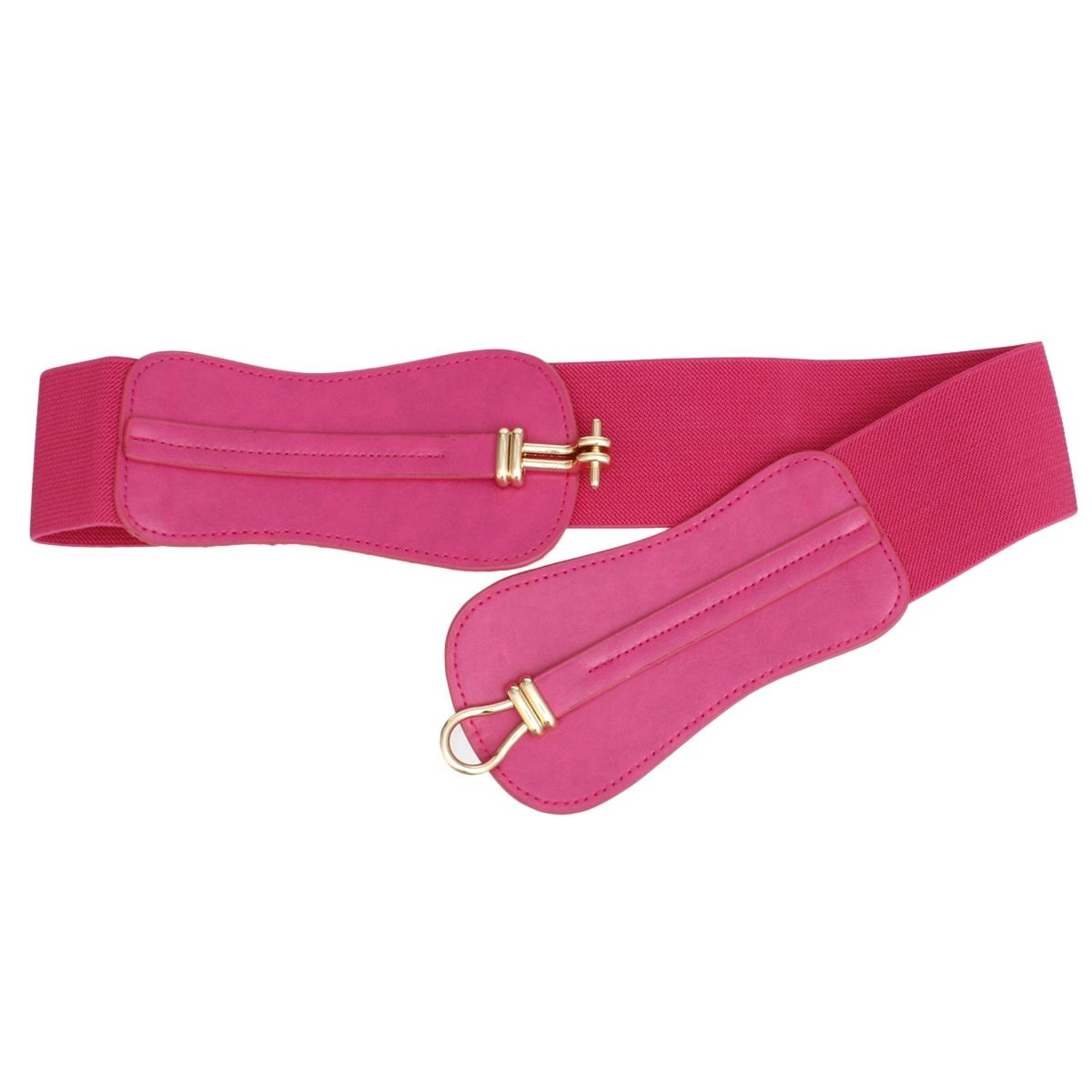 ColorPop bold fuchsia cinch toggle stretch belt wide faux leather women pink green
