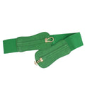 ColorPop bold green cinch toggle stretch belt wide faux leather women pink green