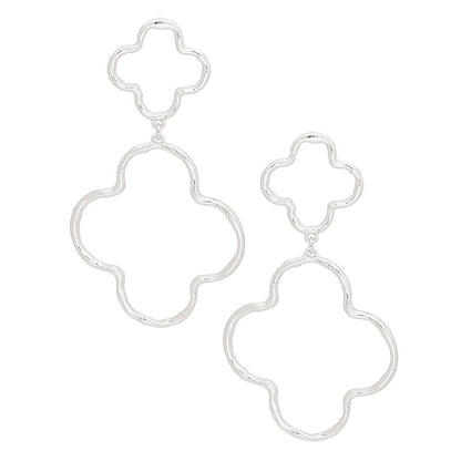 Clover earrings Dangle Earrings Silver Clover Cutout for Women