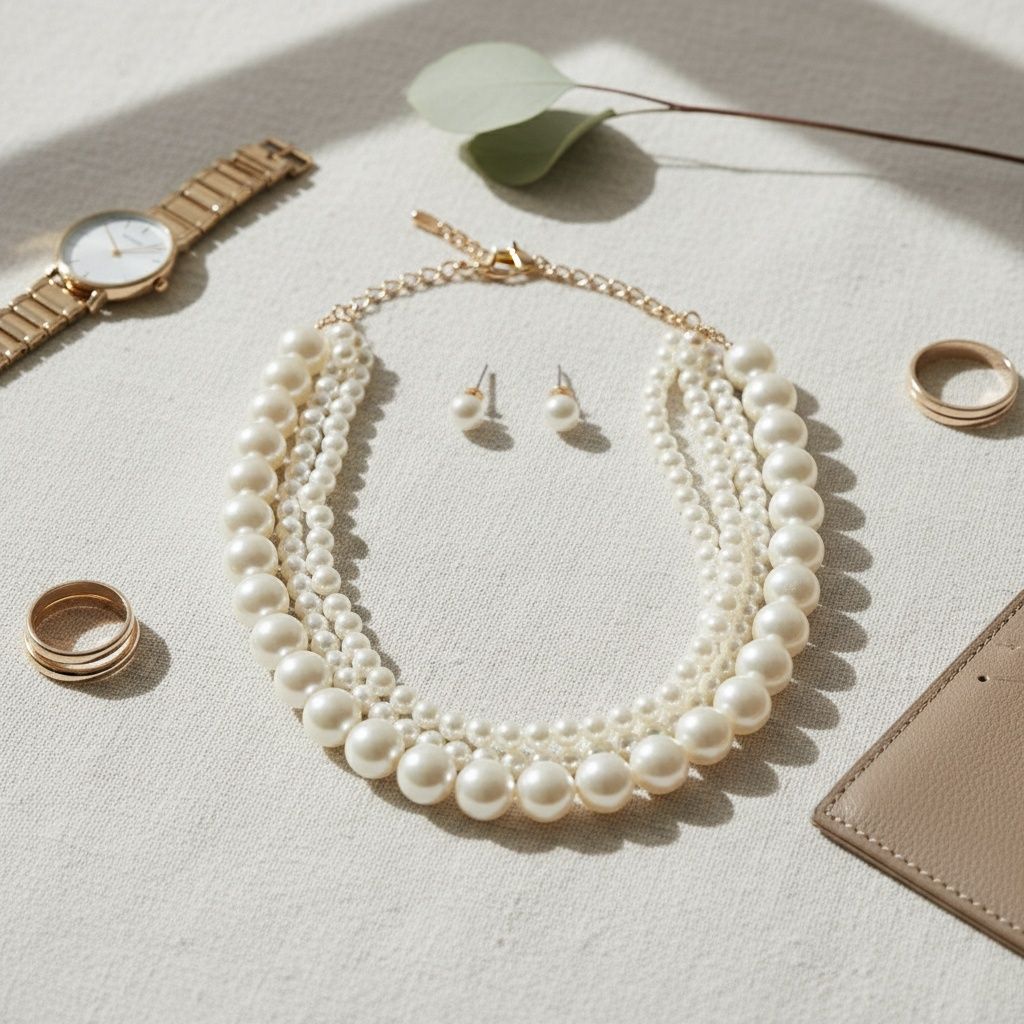 Cream Pearl Twisted 4 Strand Choker Necklace