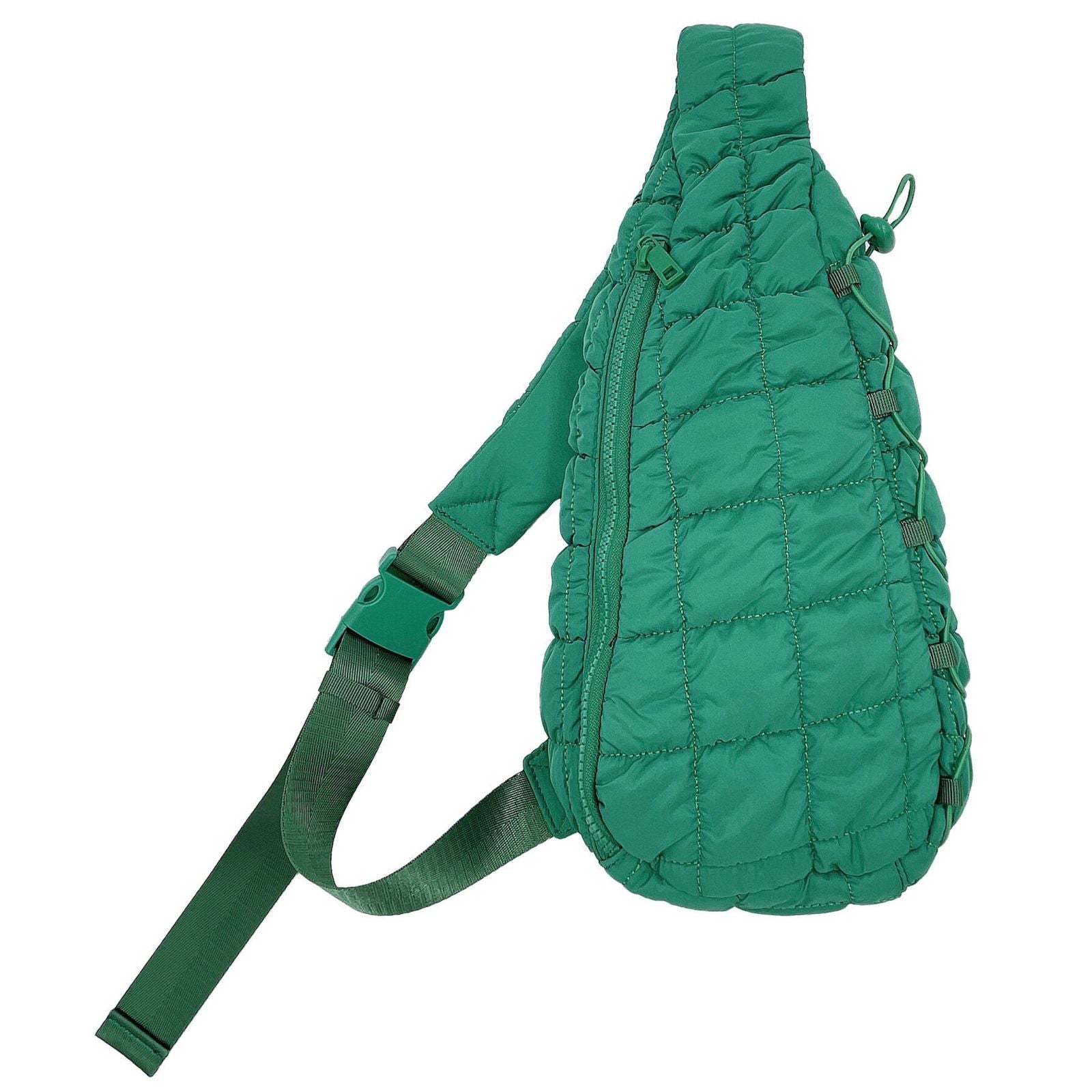 Green Quilted Sling Crossbody Bag for Women