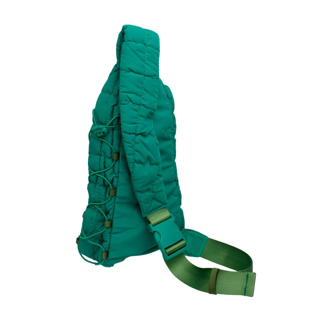 Green Quilted Sling Crossbody Bag for Women