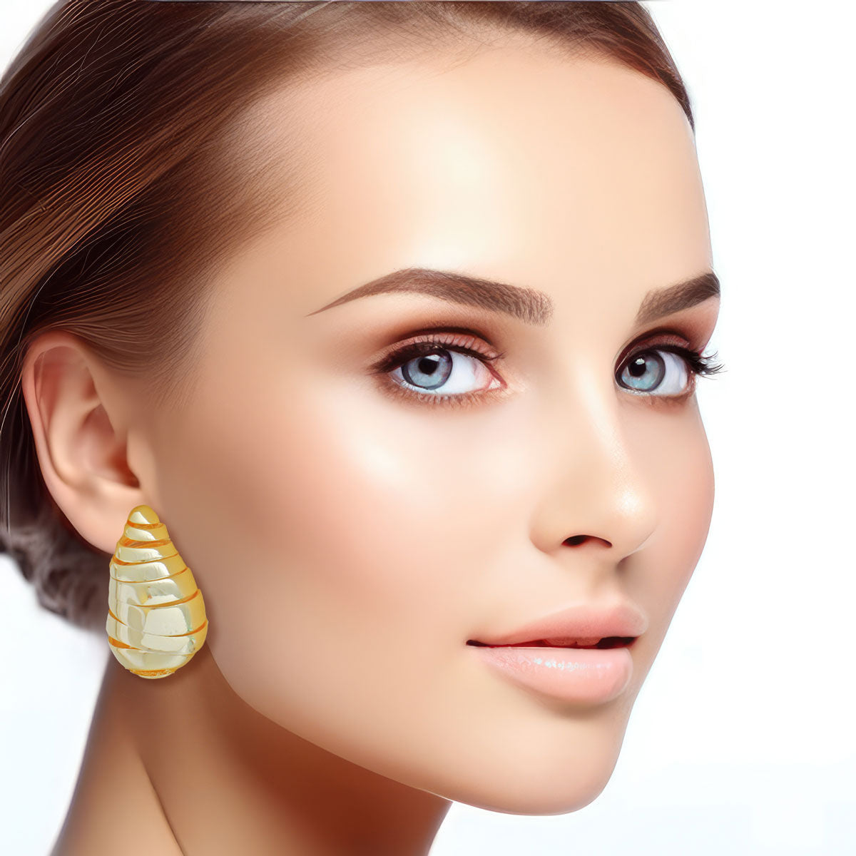 14K Gold Dipped Spiral Stud Earrings