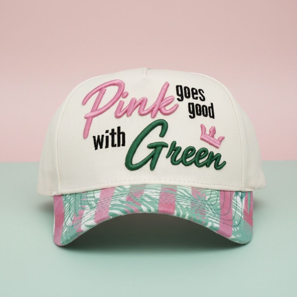 Pink goes good with green baseball cap embroidered fashion hat women bold