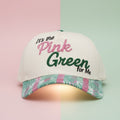 It's the pink green for me baseball cap embroidered fashion hat women bold