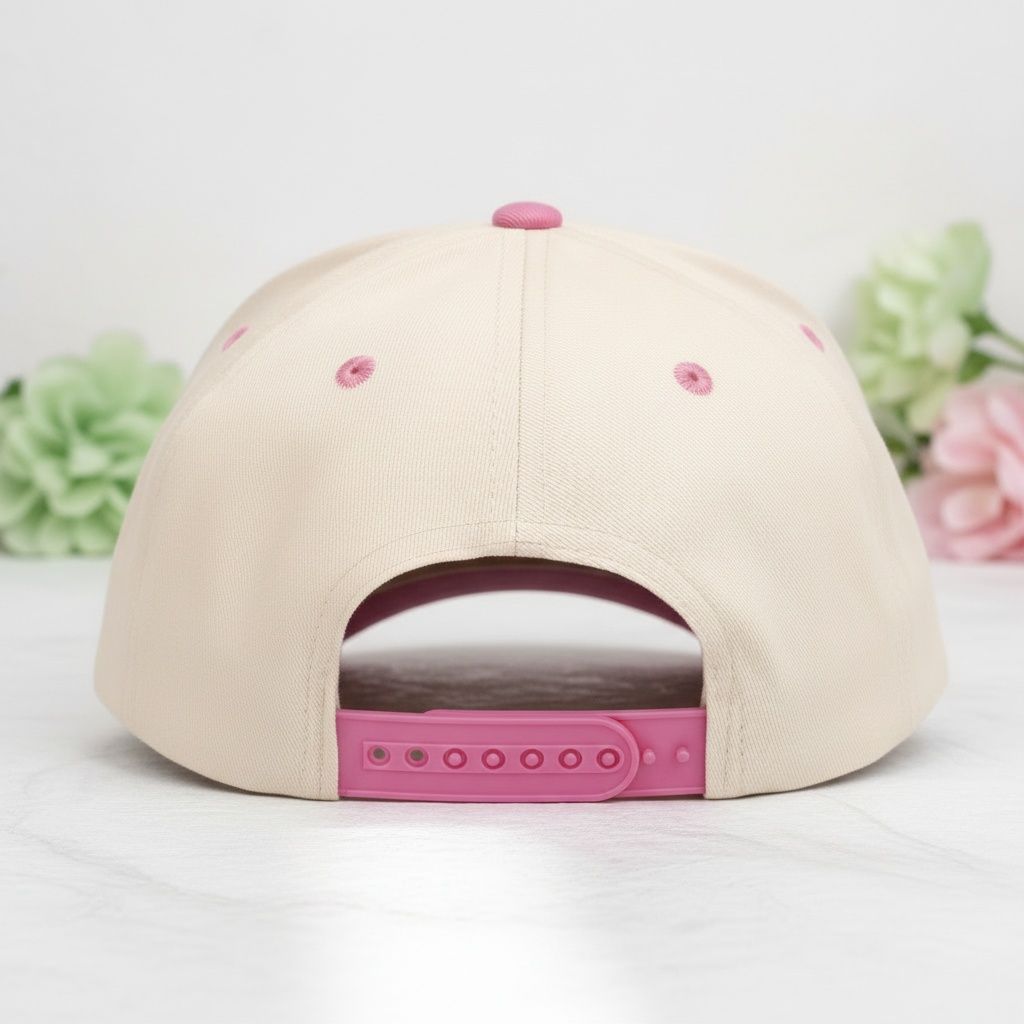 Pinky pretty girl baseball cap back view adjustable strap