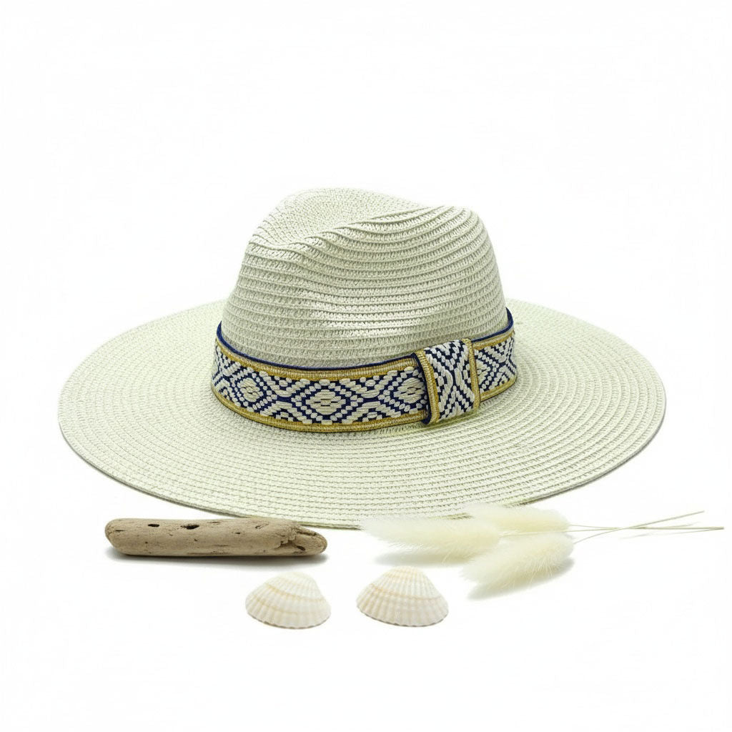Ivory Straw Panama Fedora