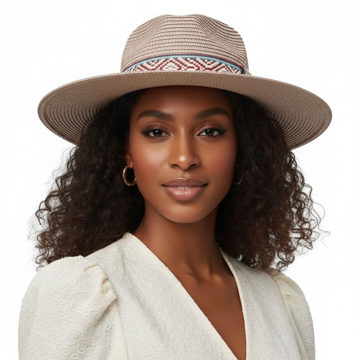 Pink Straw Panama Fedora