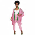 Pink green crochet kimono ruana stitch perfect layering beach cover-up women
