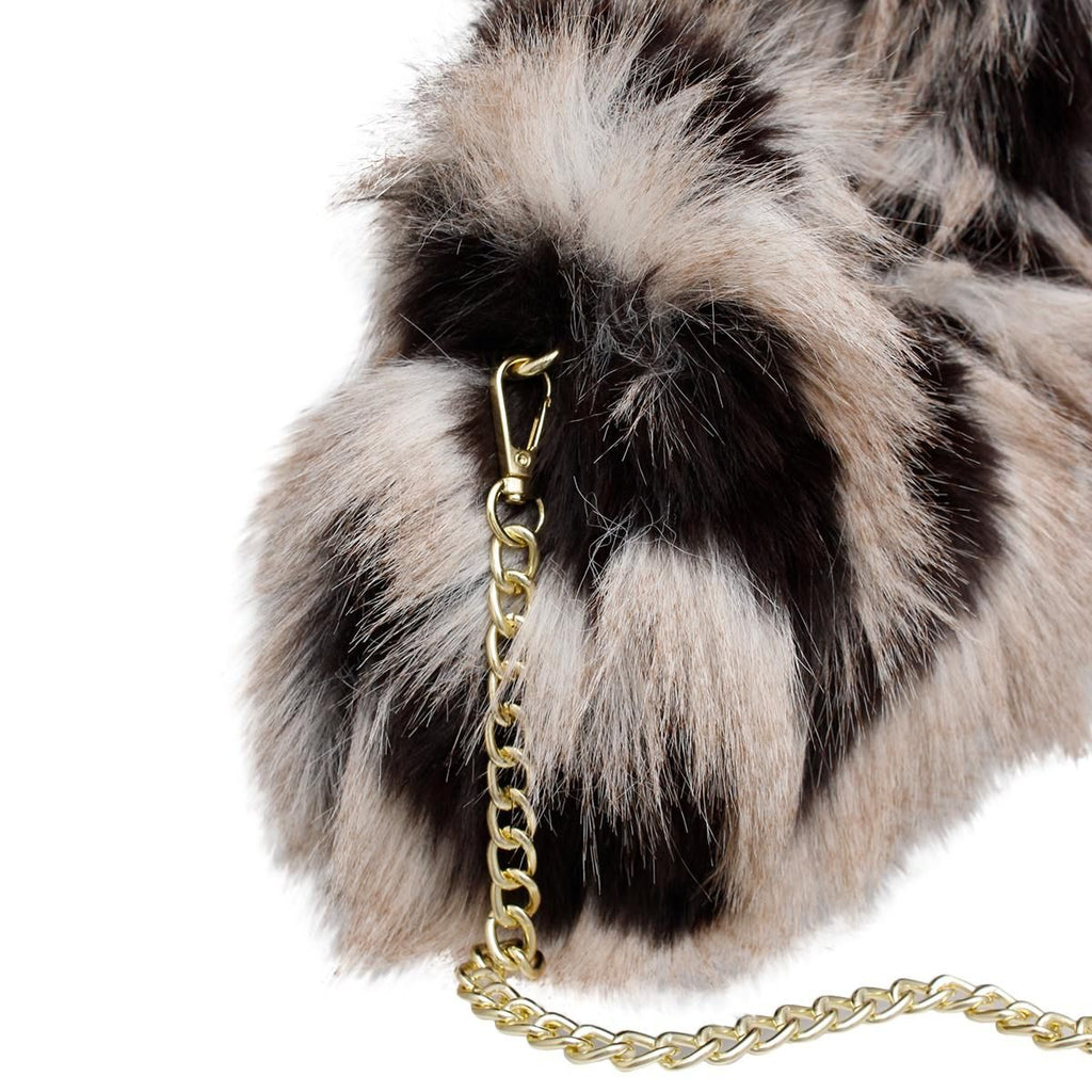 Shoulder Bag Cream and Black Fur Street Chic Purse