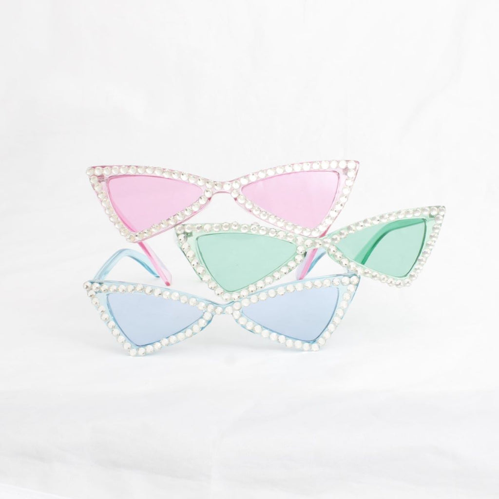 Sunglasses Red Cat Eye Rhinestone Retro Eyewear