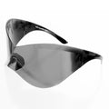 Black mask wrap oversized shield sunglasses women futuristic UV400 eyewear bold