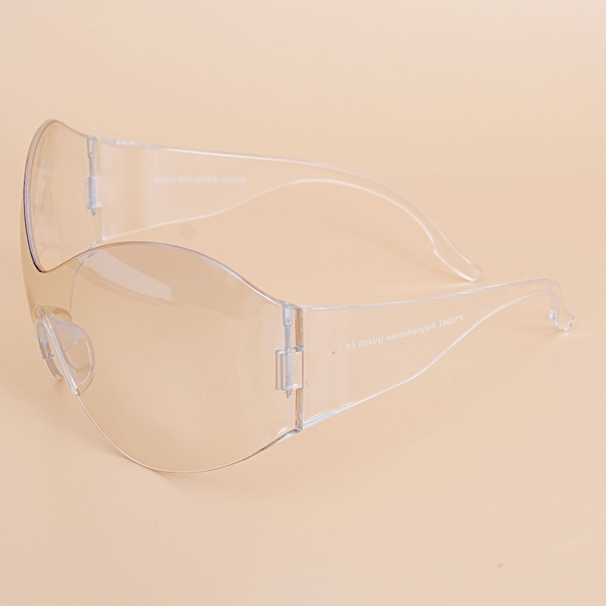 Clear butterfly mask oversized visor sunglasses women UV400 statement eyewear