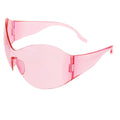 Pink butterfly mask shield sunglasses women bold one piece lens UV400