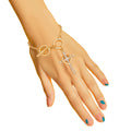 Gold heart cross charm bracelet delicate faith chain jewelry women