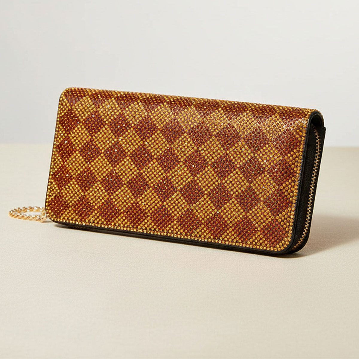 Harlequin Rhinestone Zippered Wallet