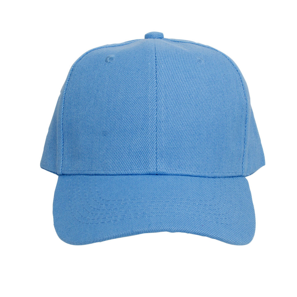 Blue canvas baseball cap side view 5 panel adjustable women