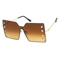 Women's brown square stone sunglasses oversized statement shades UV400